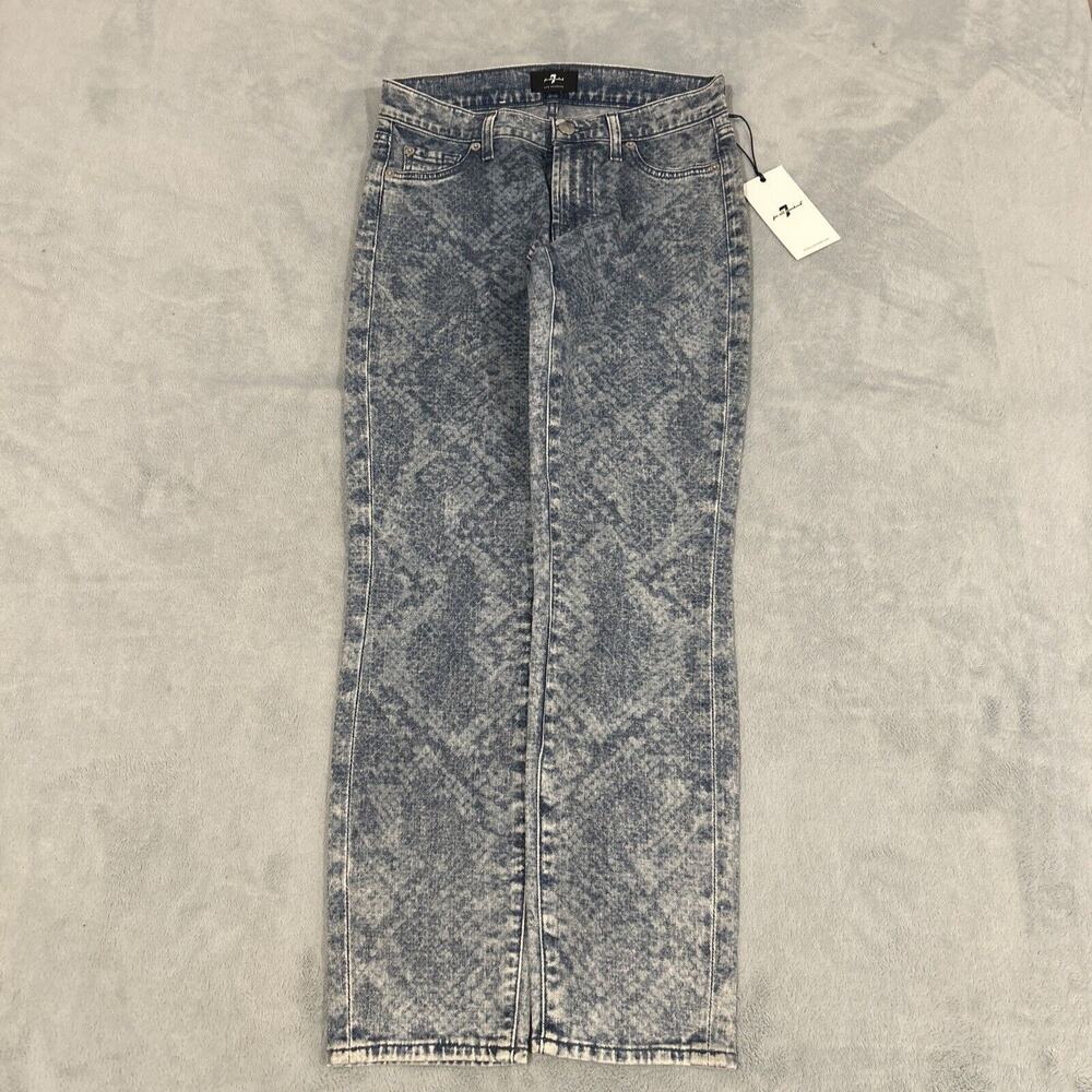 7 For All ManKind Jeans Womens 24 27x27 Austyn Slim Ankle Super Skinny Snake AOP